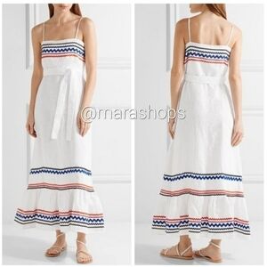 Lisa Marie Fernandez Rickrack Trimmed Linen Maxi Dress 
